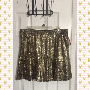 Xhilaration Gold Sequin Skirt